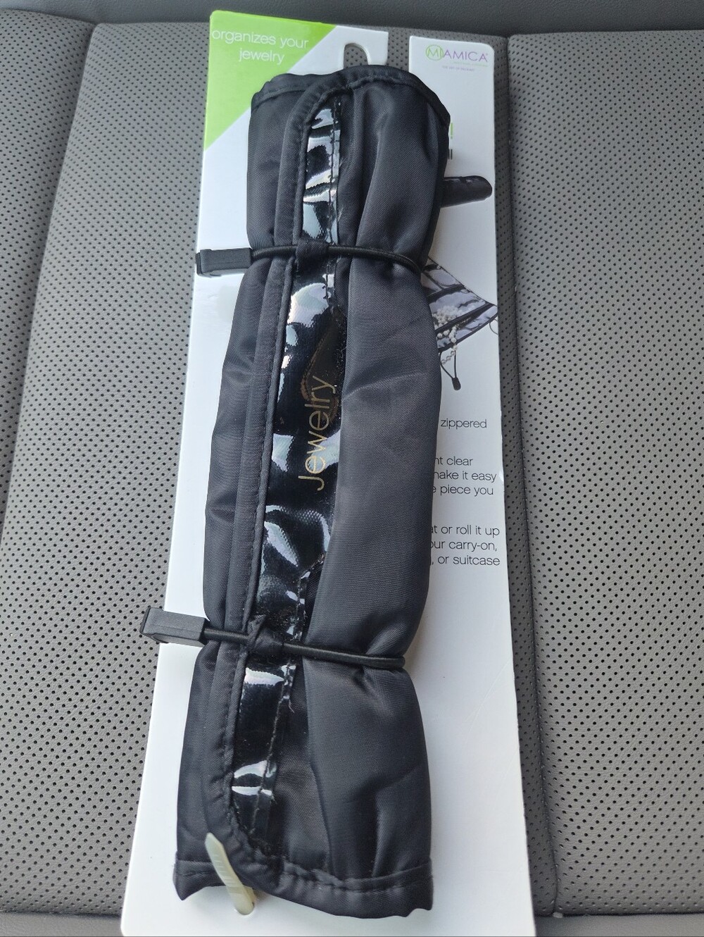 Miamica Jewelry Roll Black Travel Organization NEW